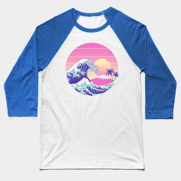 The Great Dream Wave Front and Back Print Baseball T-Shirt by Vincent Trinidad Art